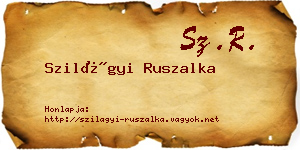 Szilágyi Ruszalka névjegykártya